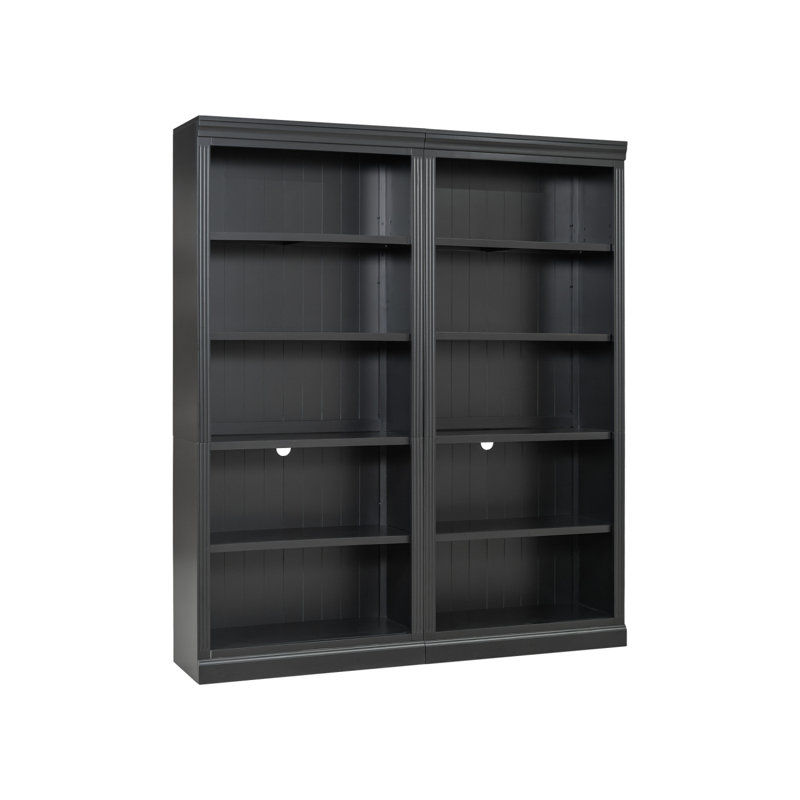 Tall Wood Bookcase Suite with Adjustable Shelves, Black
