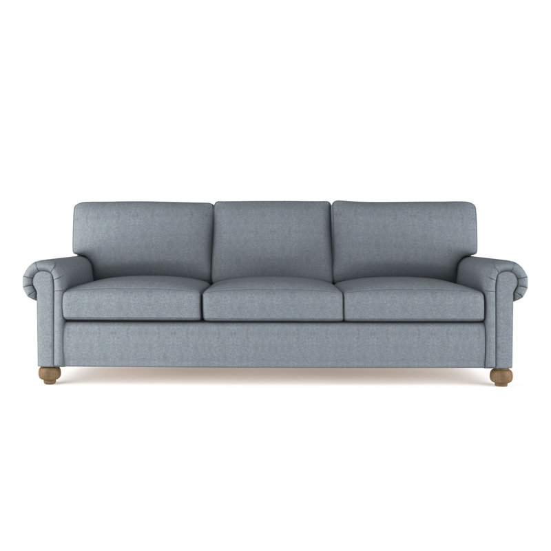 Canapé Leroy, H 36 po x l 96 po x P 49 po, Brume moelleuse en velours, Patiné