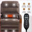Fauteuil inclinable avec lève-personne motorisé, position infinie, massage thermique, accoudoirs en bois massif, capacité de 350 lb | Noyer brun | Chenille
