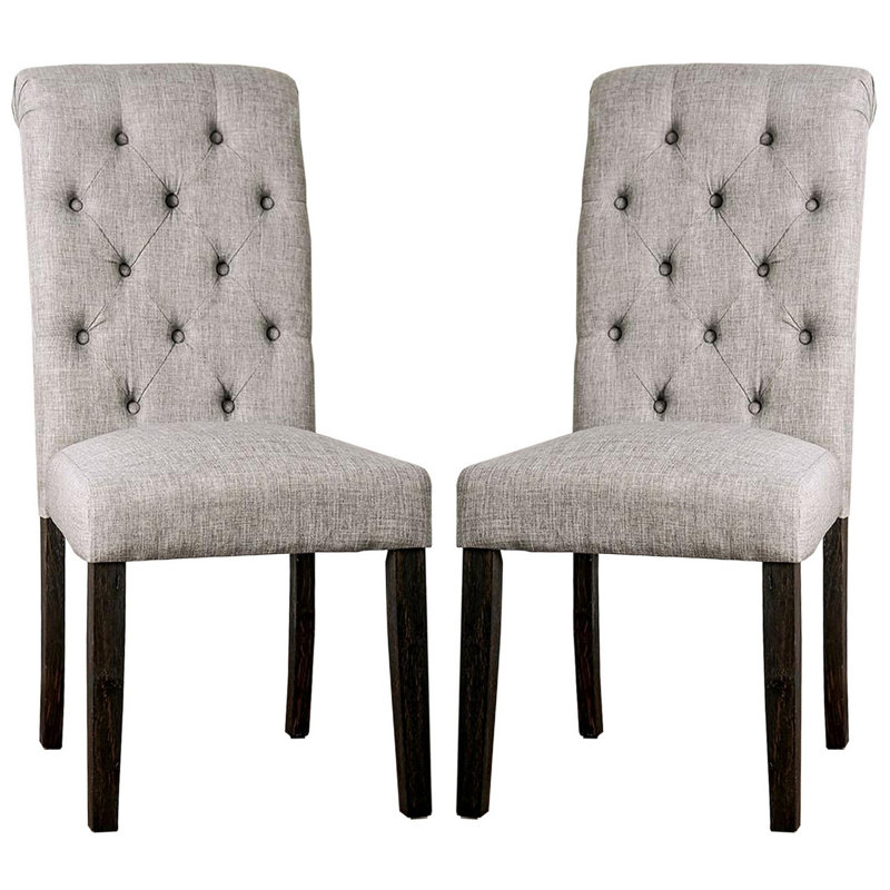 19'' H Tufted Linen Upholstered Parsons Chair
