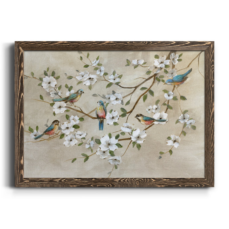 Birds of a Feather - Peinture sur toile encadrée, H 31 po x l 44 po x P 1 po, Noyer