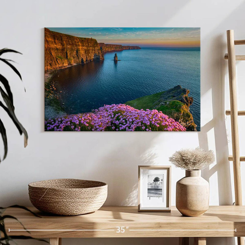 Ravi, vue panoramique sur les falaises de Moher, H 16 po x l 24 po