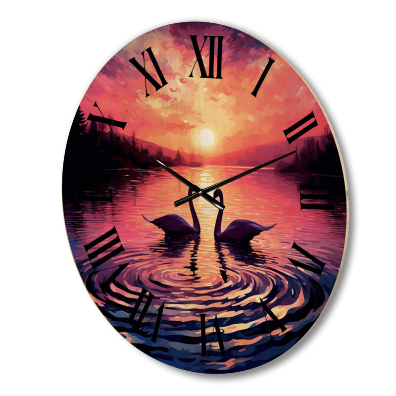 Horloge murale Swans in Love, Petit