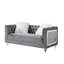 Causeuse Addiel avec 2 coussins en velours gris-1308171744