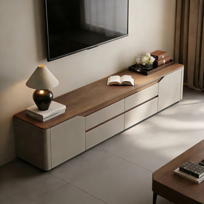 Simple Wooden Artificial Leather TV Stand