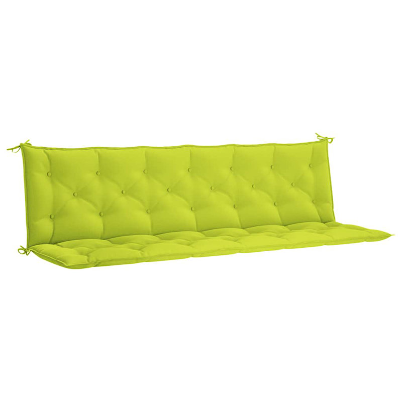Garden Bench Cushion Set of 2 Bright Green Outdoor Patio Seating Cushions, Fabric - Bright Green, 19.7" H x 78.7" W x 1.1" D