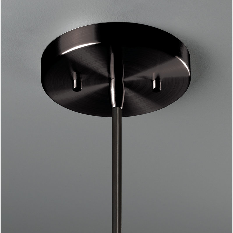 Luminaire suspendu à 1 lumière Logan, Noir mat, Rose