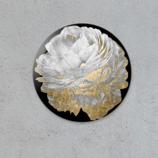 Gold and Light Floral Graphic Art, 30" H x 30" W
