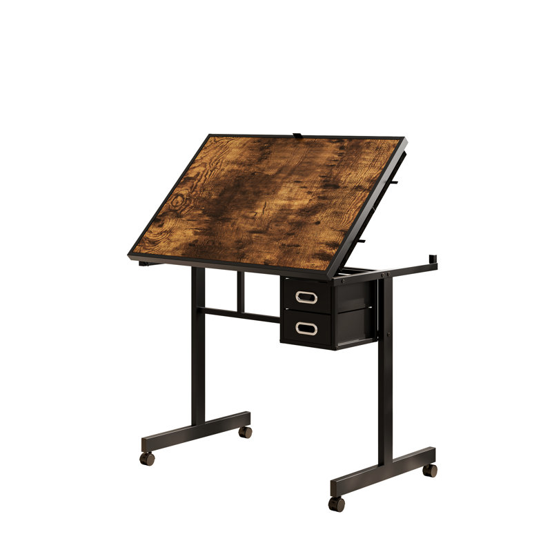 Table de casse-tête pour adultes avec 1000 pièces, plateau en métal, 4 plateaux, 2 tiroirs, plateau de bureau en placage de bois noir, 2 roulettes en caoutchouc verrouillables, feutrine grise et tapis non tissé. Cadeau idéal pour les adultes passionnés de puzzles.