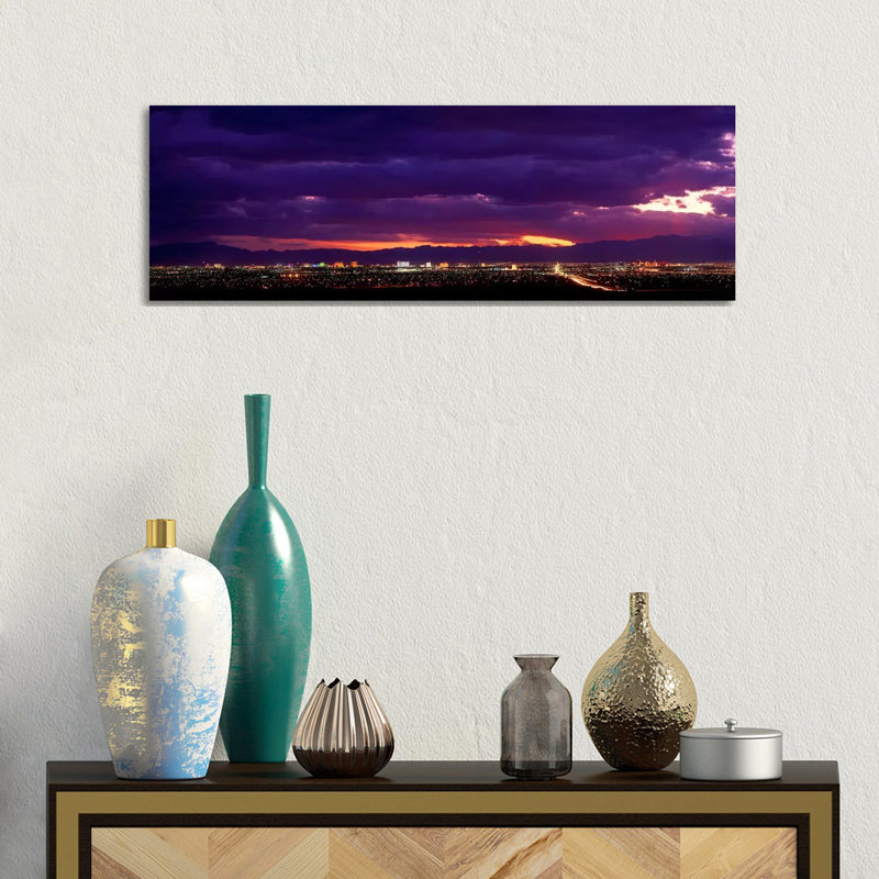 Storm, Las Vegas, Nevada, USA - Wrapped Canvas Panoramic Print, 30.48 cm H x 91.44 cm W x 1.91 cm D