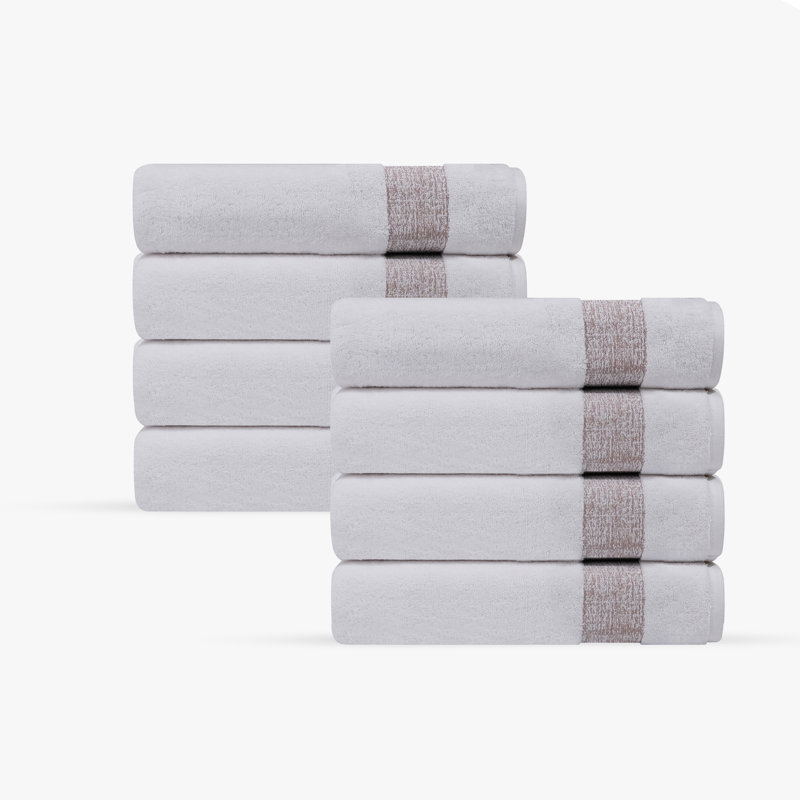 Ensemble de 8 serviettes turques Jonnae, Beige