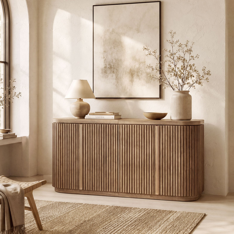 Westmont 63" Curved Sideboard Cabinet, Camel