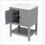 Lavabo de salle de bain élégant et moderne en céramique 24 po avec tablette ouverte en bois massif (OLD SKU: JL000004AAE-1)