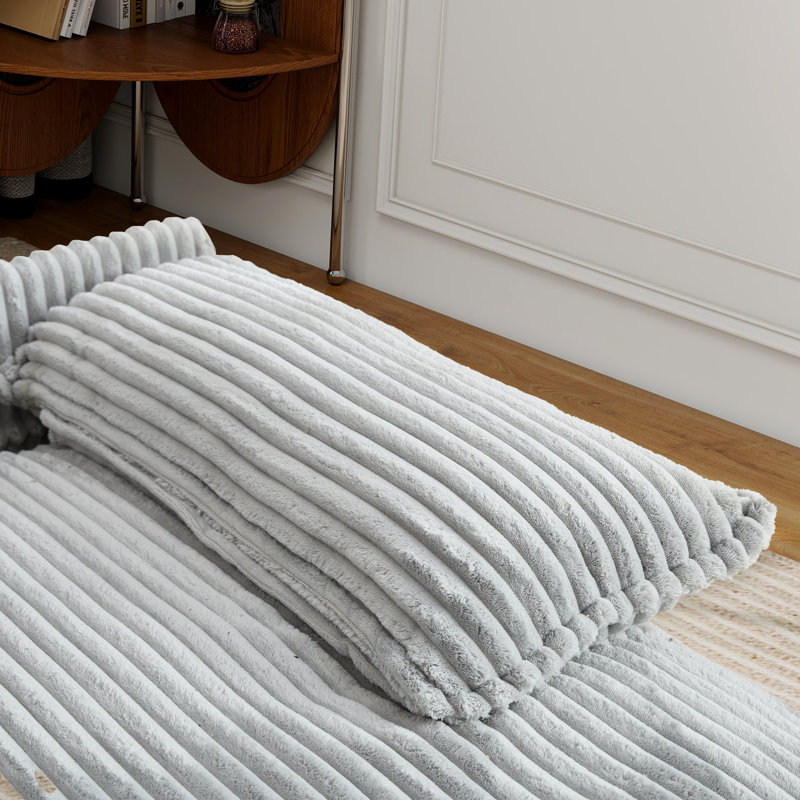 Large méridienne rembourrée, canapé-lit moelleux confortable, Gris