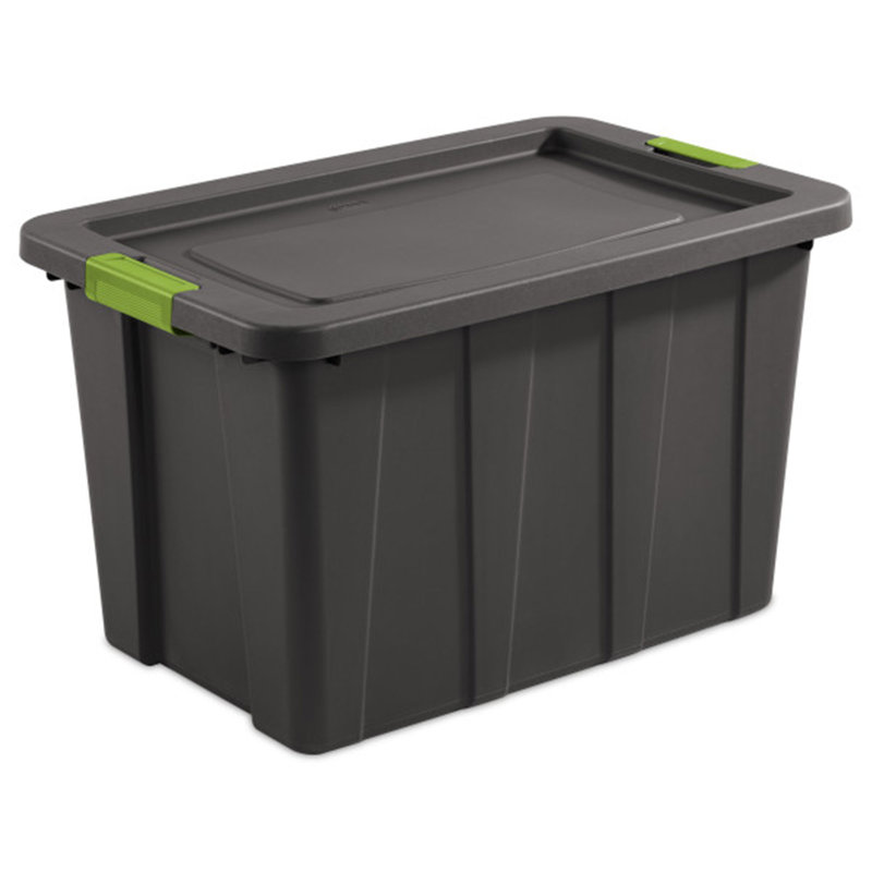 Sterilite Latching Tuff1 Stackable Storage Tote Bin w/ Latch Lid, 4-Pack, 120 Quart