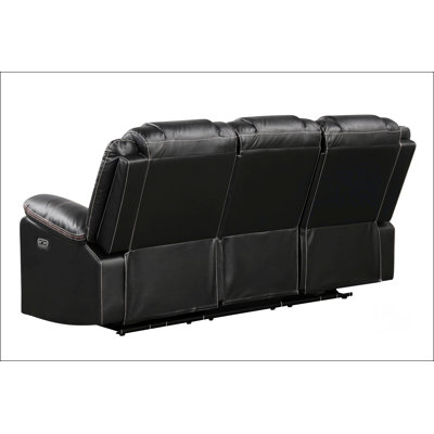 Challenger Modern Contemporary LED Power Recliner Sofa With Cup Holders, Crafted From Wood And Metal Frame For Durable Comfort And Style