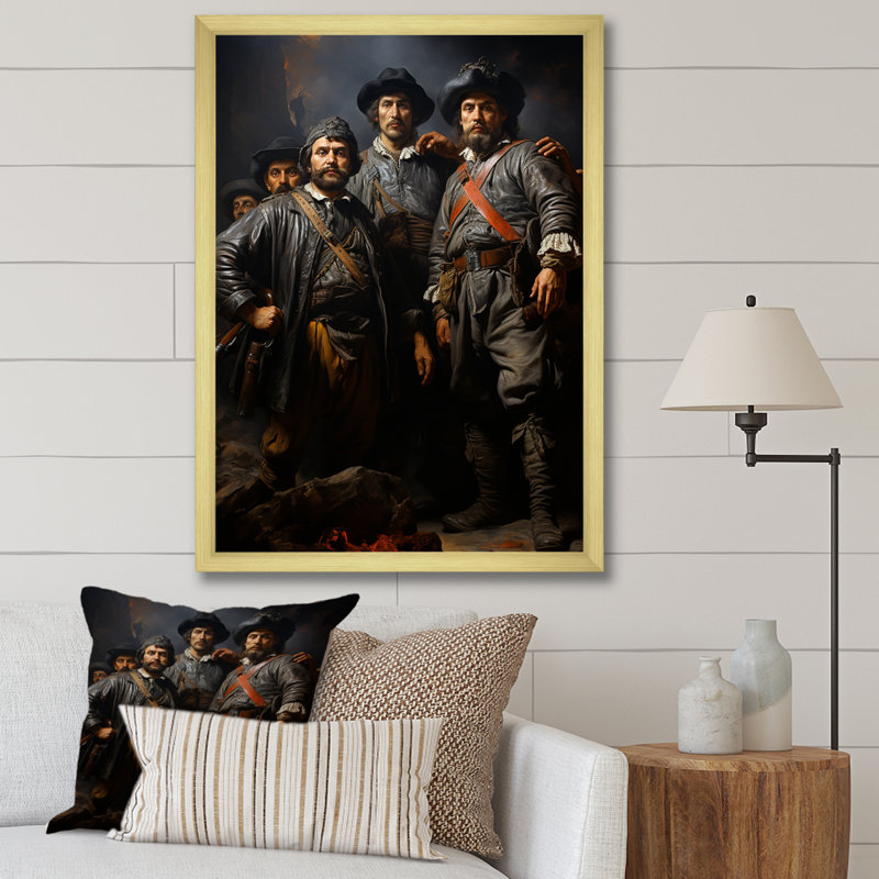 Chef-d'œuvre «The Night Watch» par Rembrandt II - impressions sur toile, H 32 po x l 24 po x P 1 po, Encadrement doré