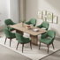 Modern Upholstered Dining Chair with Walnut Wood Legs