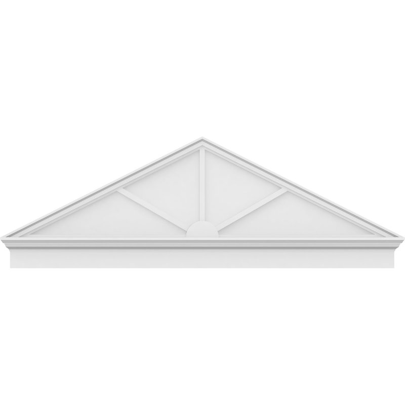 Pédalier combiné à 3 pointes en PVC de qualité architecturale (hauteur 6/12), H 25 3/8 po x l 74 po x P 2 3/4 po