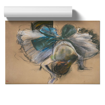 Ballet Ballerina Dancer Tying Her Slipper Vol.1 by Edgar Degas - No Frame Painting