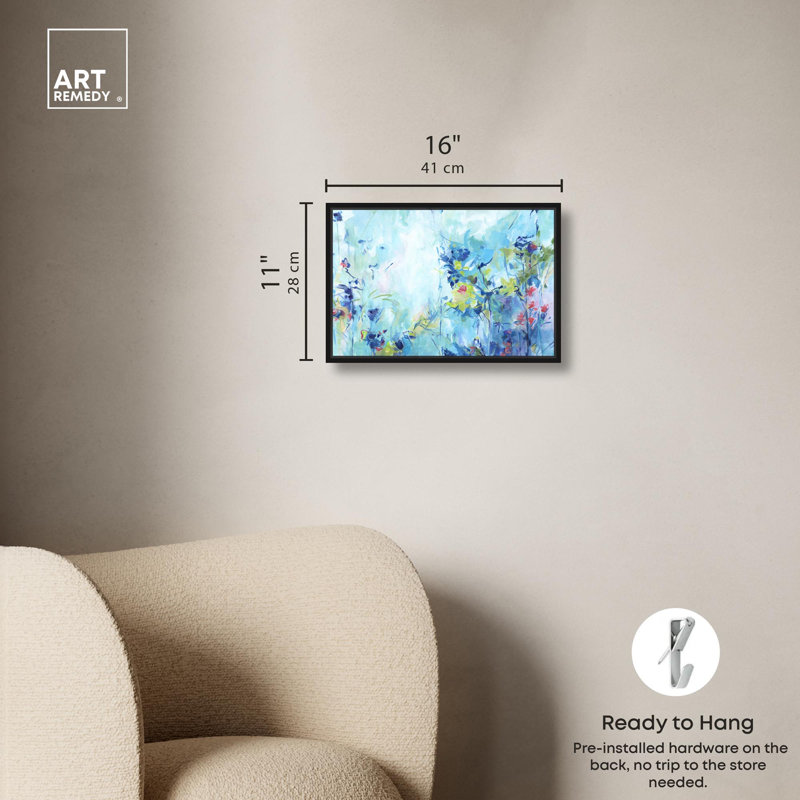 Art mural sur toile Botanical Journey, H 11 po x l 16 po, Cadre flottant noir