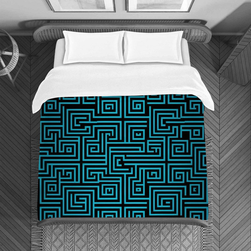 Housse de couette , Housse de couette pour lit simple, Noir et bleu marine