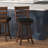 Commercial Grade Classic Ladderback Swivel Bar Height Barstool with Padded, Upholstered Seat-63099085-63099084