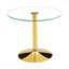 Table de salle à manger ronde 35 pouces avec pieds en métal et verre doré-701512328-701512330
