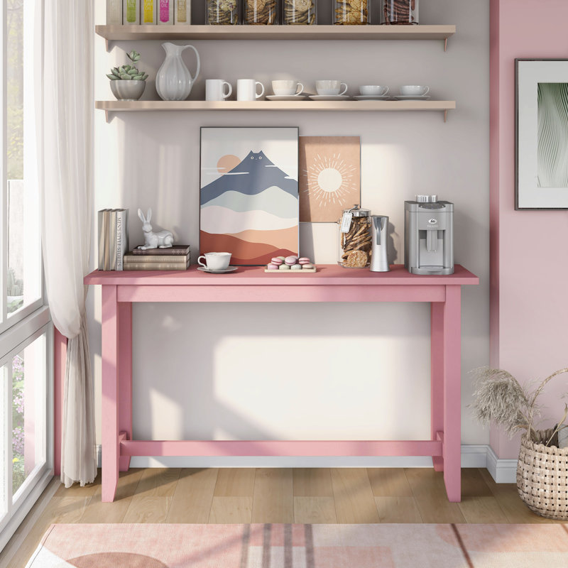 Primeau Pine Dining Table, Antique Pink
