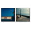 Banc à l'horizon de l'océan - ensemble de 2 collages carrés de bord de mer-2058495917-2058495914