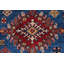 Tapis oriental en laine noué à la main bleu / brun / rouge 5 pi x 6 pi 6 po Madeeha