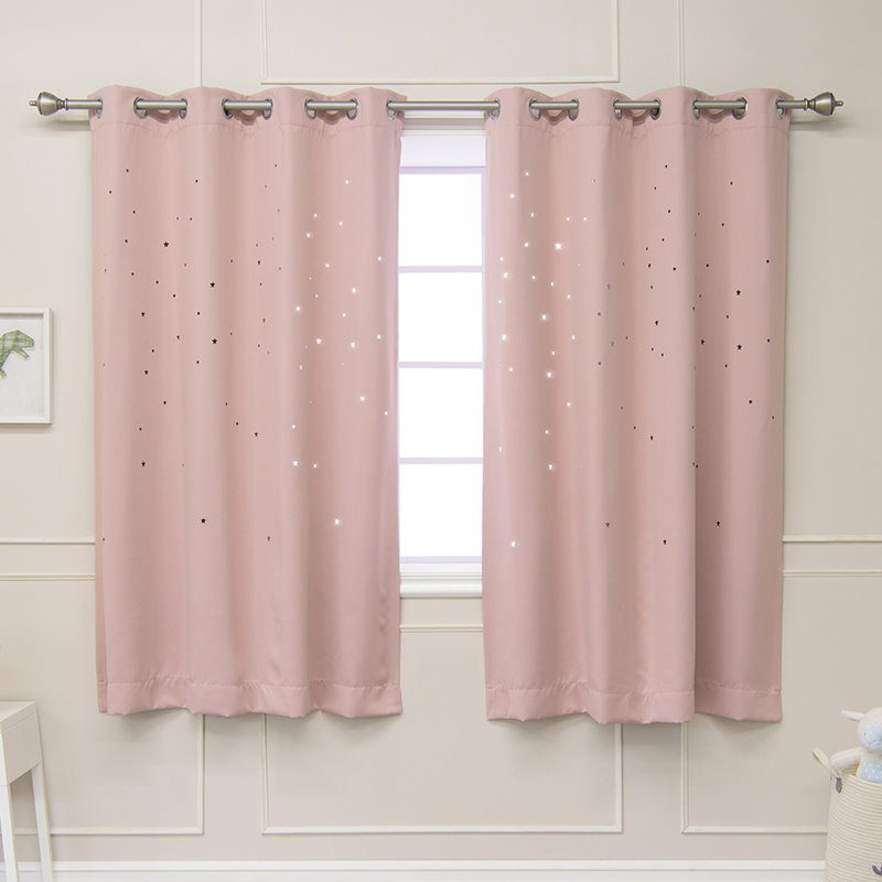 Gaitan Room Darkening Curtain Pair, 52" W x 63" L, Dusty Pink