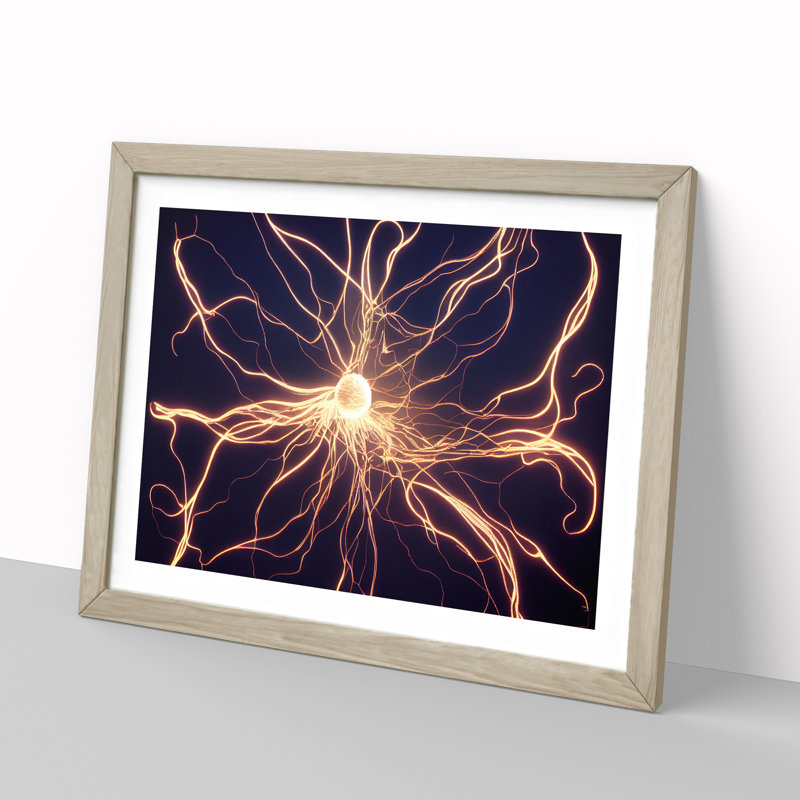 XH1022-3011X Electricity Vol.1 - Single Picture Frame Print, 46cm H x 64cm W x 2cm D, Oak