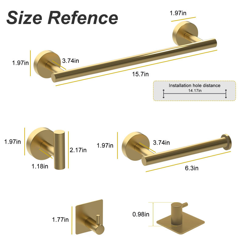 Wall Towel Rack, Gold