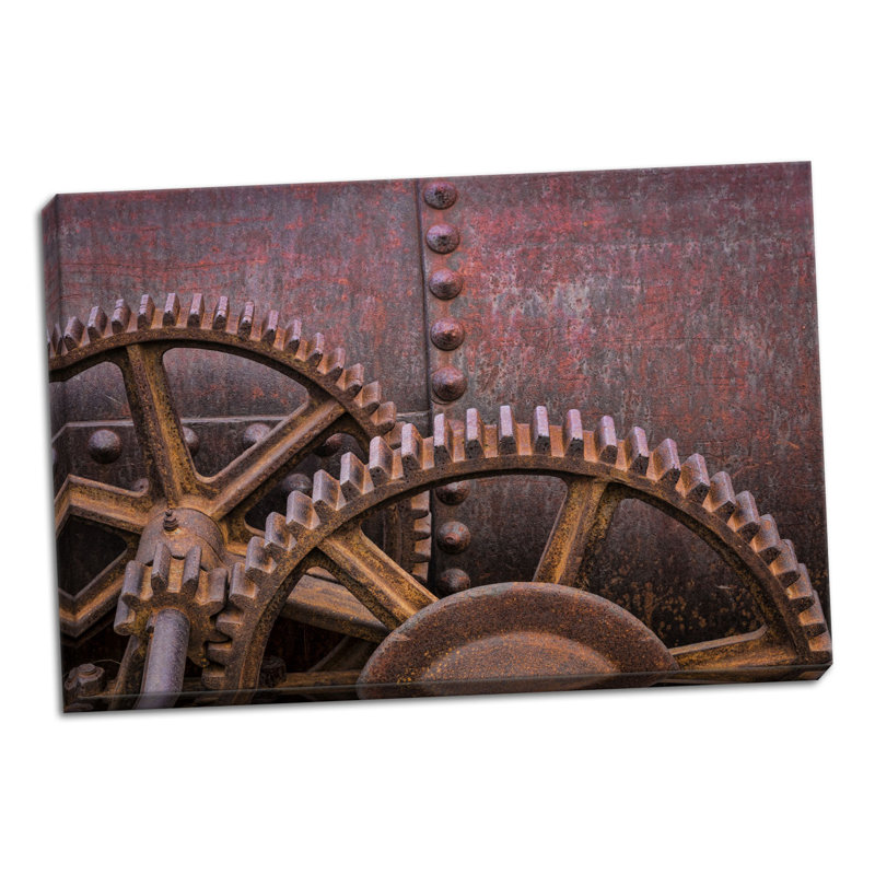 « rouillée gears ii », reproduction de photo sur toile tendue