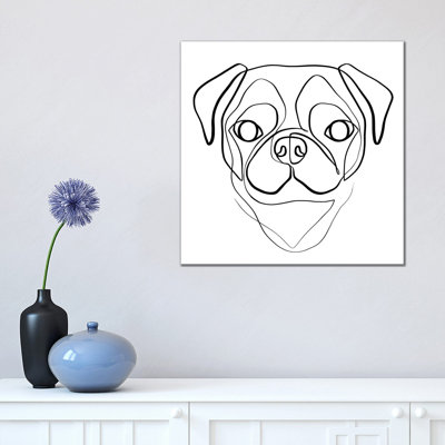 Pug 1 Piece Wrapped Canvas Wall Art