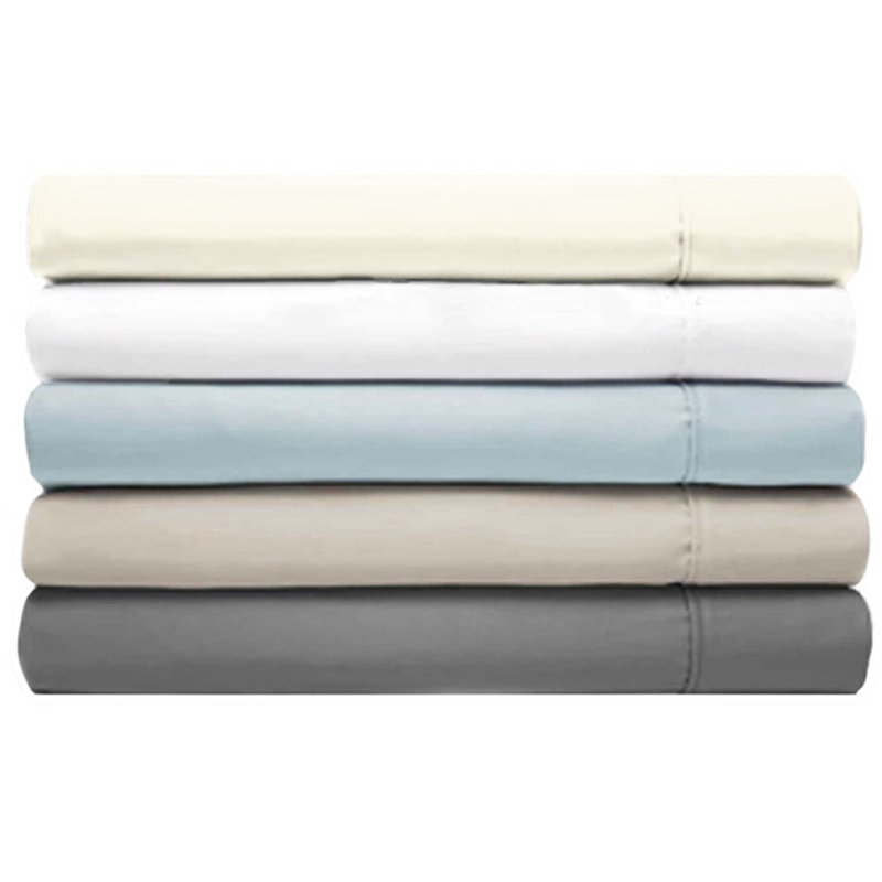 Ensemble de draps en satin 400 fils, Grand, Blanc neige
