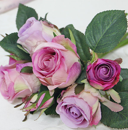 Tiges de fleurs de soie rose, Mauve