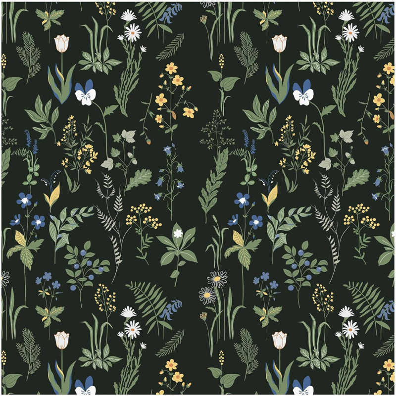 Papier peint adhésif amovible Boho Floral pour salle de bain pour chambre à coucher Papier peint adhésif facile à poser