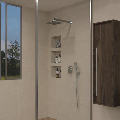 DAX Roma Square Shower System, Chrome