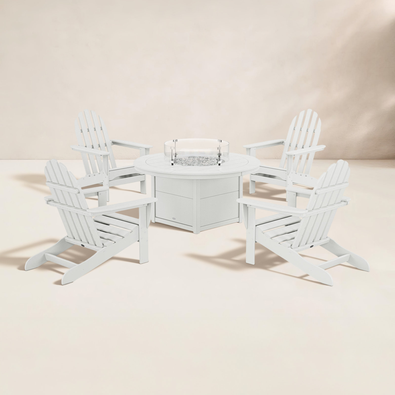 POLYWOOD® Classic Adirondack 4-Person Patio Seating Group, White