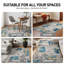 Tapis abstrait crème / gris / bleu Sianna-662047738