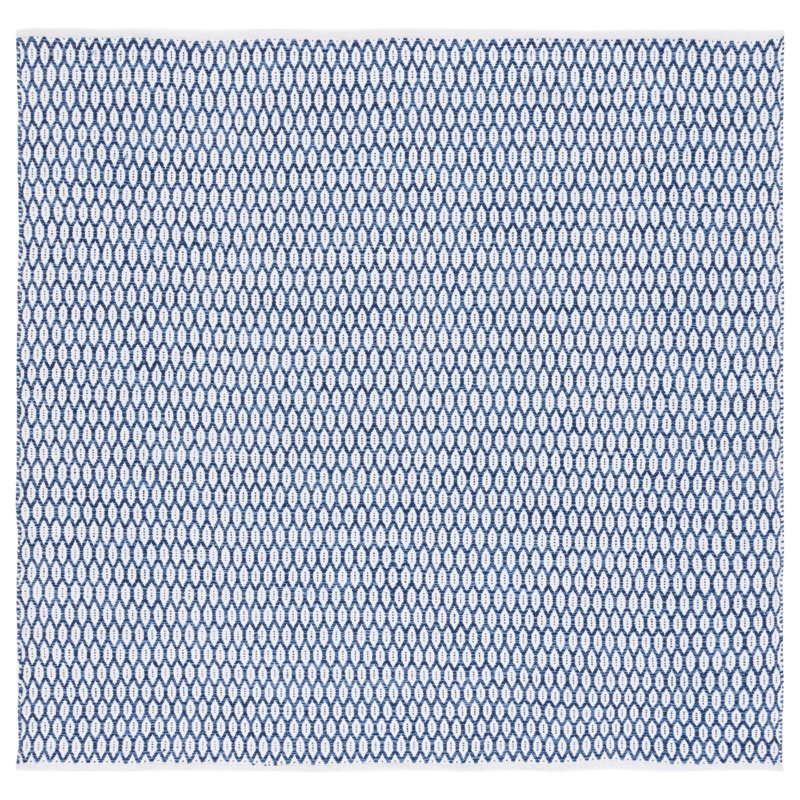 Modena Handwoven Cotton Geometric Area Rug , Square 6'