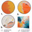 «Blue and Orange Paint Abstract Expression 3», art mural abstrait en métal-96978037