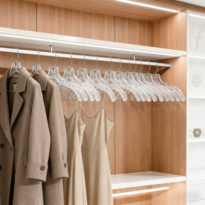 Paquet de 48 cintres robustes, idéal pour les robes, les pantalons, les costumes, les vestes et autres vêtements lourds, solution de rangement pour garde-robe peu encombrante