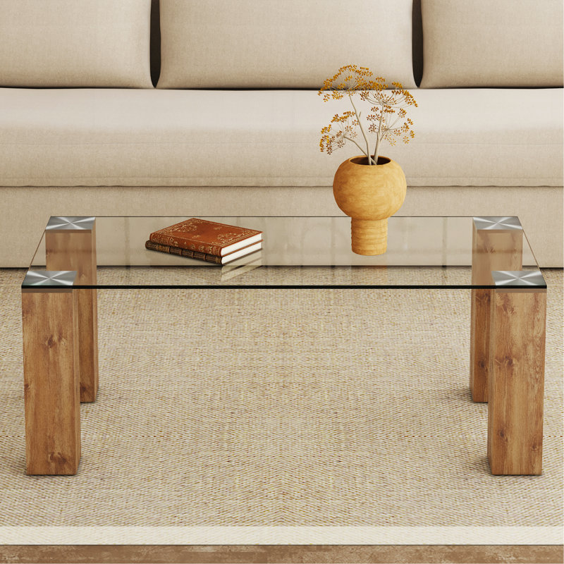 Table basse à plateau en verre