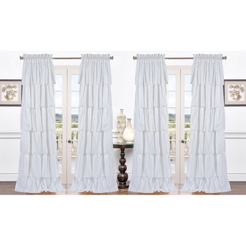 Mader Pleated Layer Curtains for Living Room and Bedroom White 40" x 84" Rod Pocket