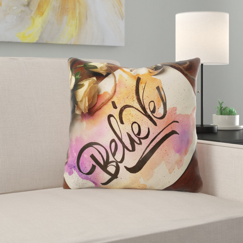 Coussin de jeté écrit Ricci, Microsuède, Intérieur