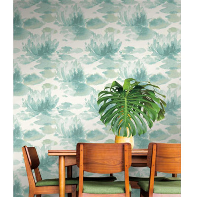 Rouleau de papier peint l 27 pi x l 27 po water lily