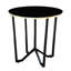 Table basse 3 pièces et tables de bout avec dessus en verre trempé noir et bases en métal pour les pieds de maison modernes